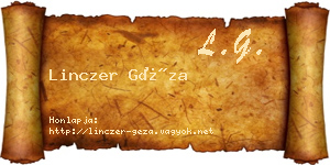 Linczer Géza névjegykártya