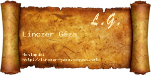 Linczer Géza névjegykártya