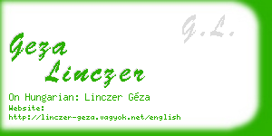 geza linczer business card